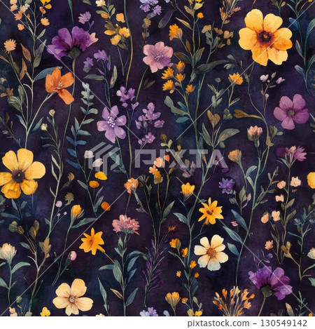 Vibrant floral arrangement botanical garden illustration colorful aerial view nature's beauty Vibrant floral arrangement botanical garden illustration colorful aerial view nature's beauty 130549142