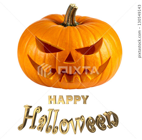 3DCG文字「萬聖節快樂」萬聖節快樂 130549143