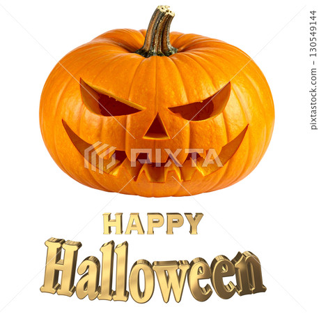 3DCG文字「萬聖節快樂」萬聖節快樂 130549144