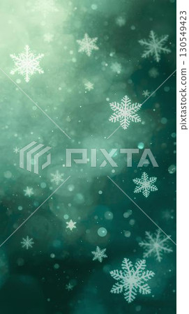 Background material_Snowflake image (green) 130549423