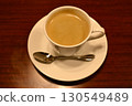 Hot coffee seen from directly above 130549489