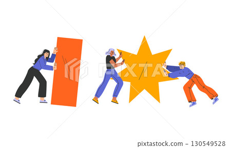 Collaborative Teamwork in Action Engaging Creative Design Elements for All to Enjoy 130549528