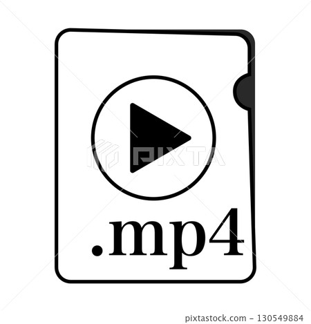 MP4檔案格式插圖影片檔單色 130549884