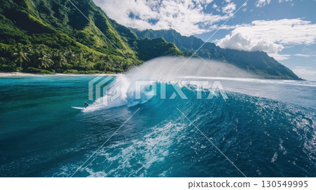 Surfing ocean wave in beautiful place. 130549995