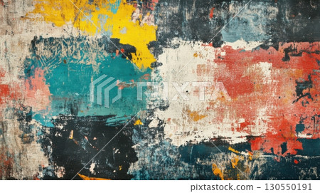 Abstract colorful textured painting background, modern art for interior design 130550191