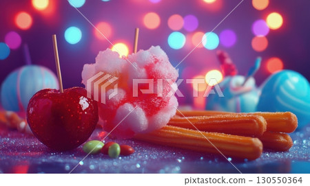 Caramel Apples, Cotton Candy, Churros & Candy, Festive Treats Caramel Apples, Cotton Candy, Churros & Candy, Festive Treats 130550364