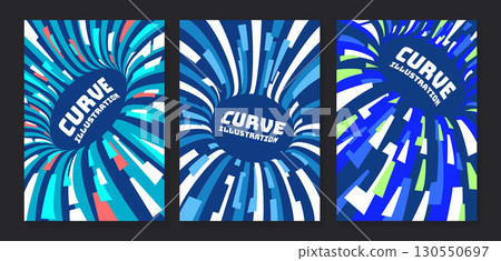 Blue warped background set 130550697