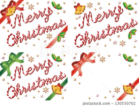 Christmas card frame, letter, decoration, ornament, design letter, font, design illustration material set Christmas card frame, letter, decoration, ornament, design letter, font, design illustration material set 130550702