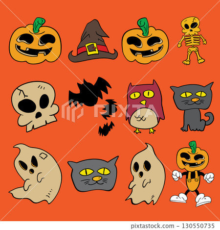 The Halloween cartoon style for Holiday concept. 130550735