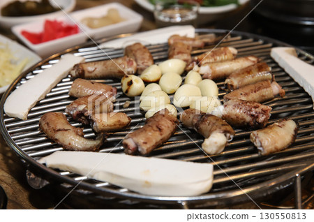 Korean seafood. Grilled hagfish (Grilled sea eel) 130550813