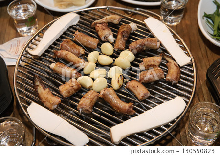Korean seafood. Grilled hagfish (Grilled sea eel) 130550823