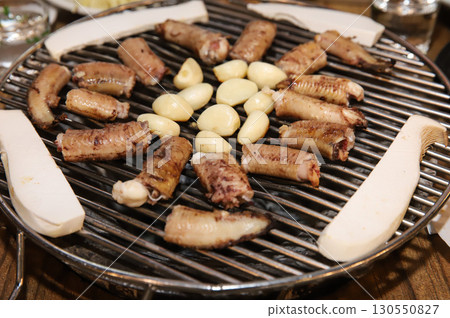 Korean seafood. Grilled hagfish (Grilled sea eel) 130550827