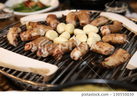 Korean seafood. Grilled hagfish (Grilled sea eel) 130550830