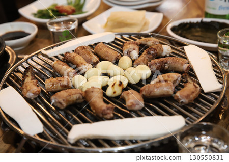 Korean seafood. Grilled hagfish (Grilled sea eel) 130550831