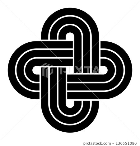 Solomons knot, ancient symbol and traditional decorative motif. Sigillum Salomonis is a link and not a true knot, consisting of two closed loops, which are doubly interlinked in an interlaced manner. 130551080