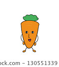 Cute and creepy carrot illustration 130551339