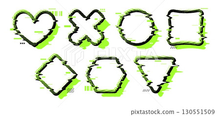 Glitch frame collection with bug distortion effect - Stock Illustration ...