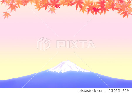 富士山、秋葉以及日落或日出的背景插圖 富士山、秋葉以及日落或日出的背景插圖 130551739
