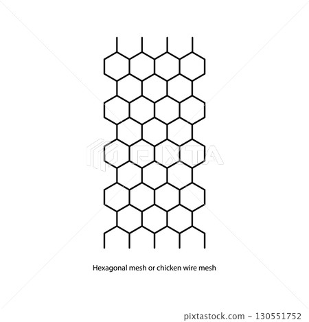Clean Vector Illustration of Hexagonal Wire Mesh. Clean Vector Illustration of Hexagonal Wire Mesh. 130551752