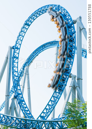 Roller coaster in the amusement park Roller coaster in the amusement park 130551788