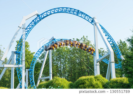 Roller coaster in the amusement park Roller coaster in the amusement park 130551789