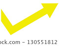 Illustration of a yellow arrow representing success or improvement 130551812