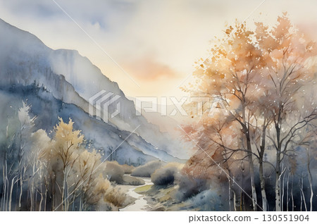 winter landscape with trees in snow 130551904