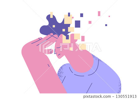 Memory loss and dementia, brain damage concept 130551913