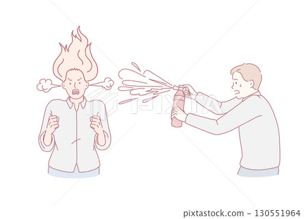 Furious business lady burning and shouting 130551964