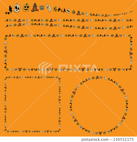The Line art Halloween cartoon style for Holiday concept. The Line art Halloween cartoon style for Holiday concept. 130552175