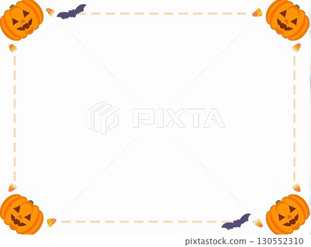 Halloween decoration jack-o'-lantern frame illustration 130552310