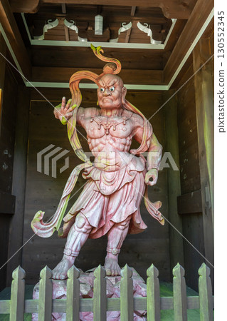 Nio guardian statue at Misen Niomon temple, Miyajima Island 130552345