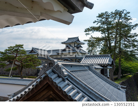 Kanazawa Castle in Japan on Summer Day 130552351