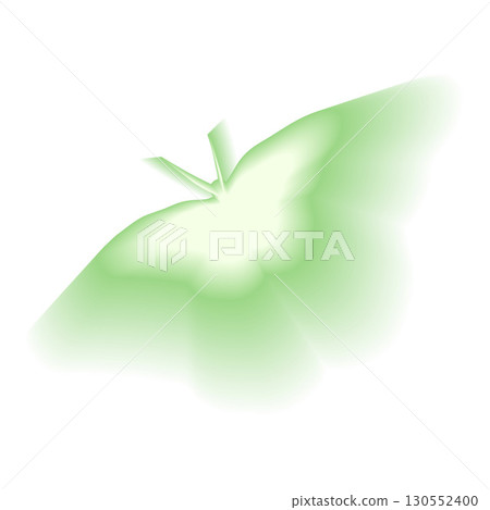 Smooth gradient butterfly shape. Y2k retro forms. Green icon isolated on transparent background. Trendy effect figure with blurry texture. Vector illustration 130552400