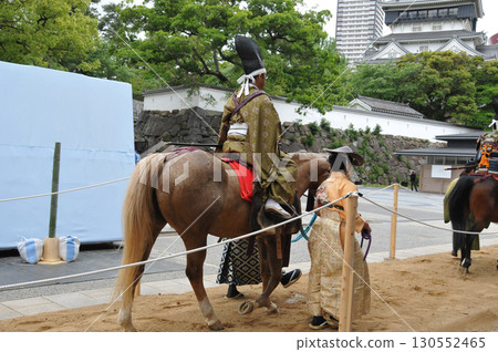 Warriors parading around with Yabusame Warriors parading around with Yabusame 130552465