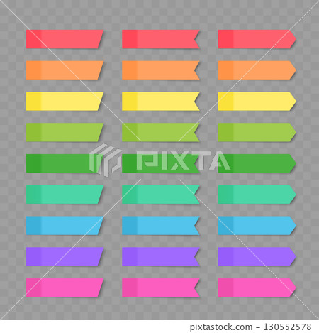 Realistic colorful sticky index tabs and page markers set. Vector Realistic colorful sticky index tabs and page markers set. Vector 130552578