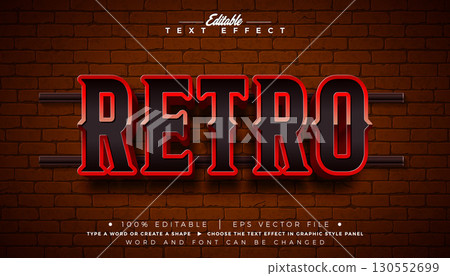 Retro 3D Text Effect Design Editable Vector Graphic Style Effect with Framed Billboard and Marquee Signboard Typography Lettering on Vintage Brick Wall Background. Premium Scalable Luxury Casino Retro 3D Text Effect Design Editable Vector Graphic Style Effect with Framed Billboard and Marquee Signboard Typography Lettering on Vintage Brick Wall Background. Premium Scalable Luxury Casino 130552699