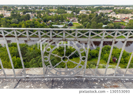 Old metal railings on the viewpoint of the Church of the Prophet Elijah, Torzhok Old metal railings on the viewpoint of the Church of the Prophet Elijah, Torzhok 130553093