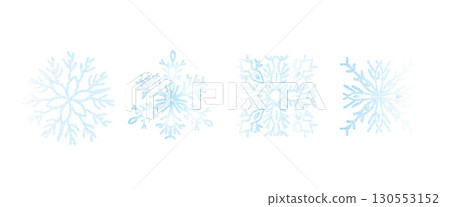 Snowflakes blue noise gradient icons set. Winter season grainy gradation ice elements. Christmas symbols. Vector simple halftone frozen shapes illustration isolated on transparent background Snowflakes blue noise gradient icons set. Winter season grainy gradation ice elements. Christmas symbols. Vector simple halftone frozen shapes illustration isolated on transparent background 130553152