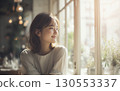 Woman in her 20s cafe portrait 130553337