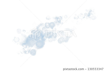 Abstract blue watercolor blots, reminiscent of ink stains or air bubbles.Dreamy translucent texture of water for ethereal backgrounds,nature-inspired designs Watercolor illustration isolated on white 130553347