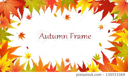 Vector illustration frame of autumn leaves and gentle light Vector illustration frame of autumn leaves and gentle light 130553369
