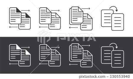 Compare Icons Depicting Document Transfer and Copy Operations. Compare Icons Depicting Document Transfer and Copy Operations. 130553940
