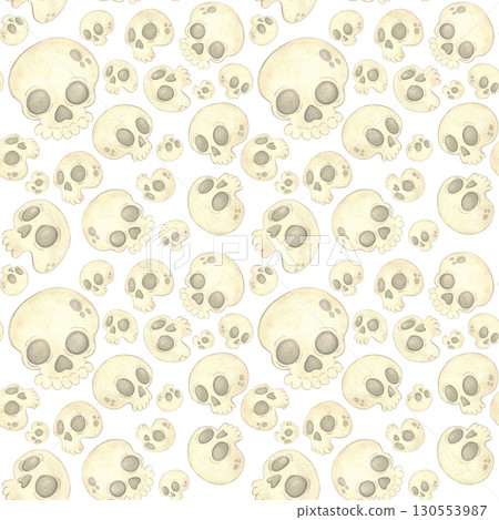 Seamless pattern with skulls of different shapes Seamless pattern with skulls of different shapes 130553987