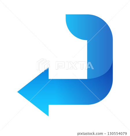 Blue arrow icon, pointing left Blue arrow icon, pointing left 130554079