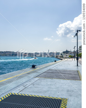 Walk by the Bosphorus with a view of the water 130554099