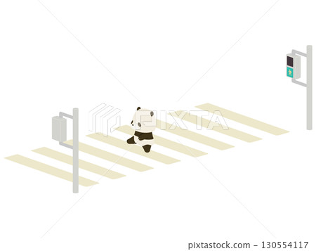 Panda crossing the crosswalk 130554117