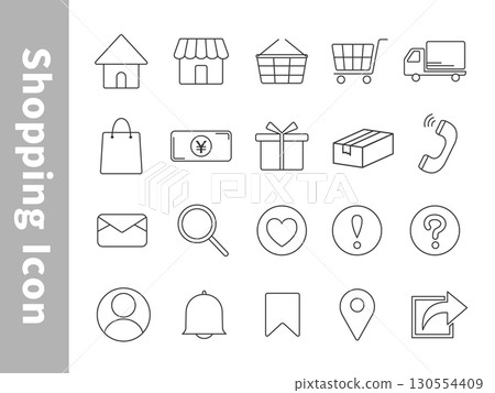 簡單的電子商務網站圖示集 130554409