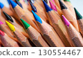 Closeup shot of sharpened pencils of different colors 130554467