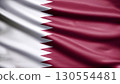 flag of qatar with folds with visible satin texture 130554481